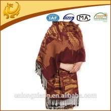 Silk jacquard with tassel pashmina scarves